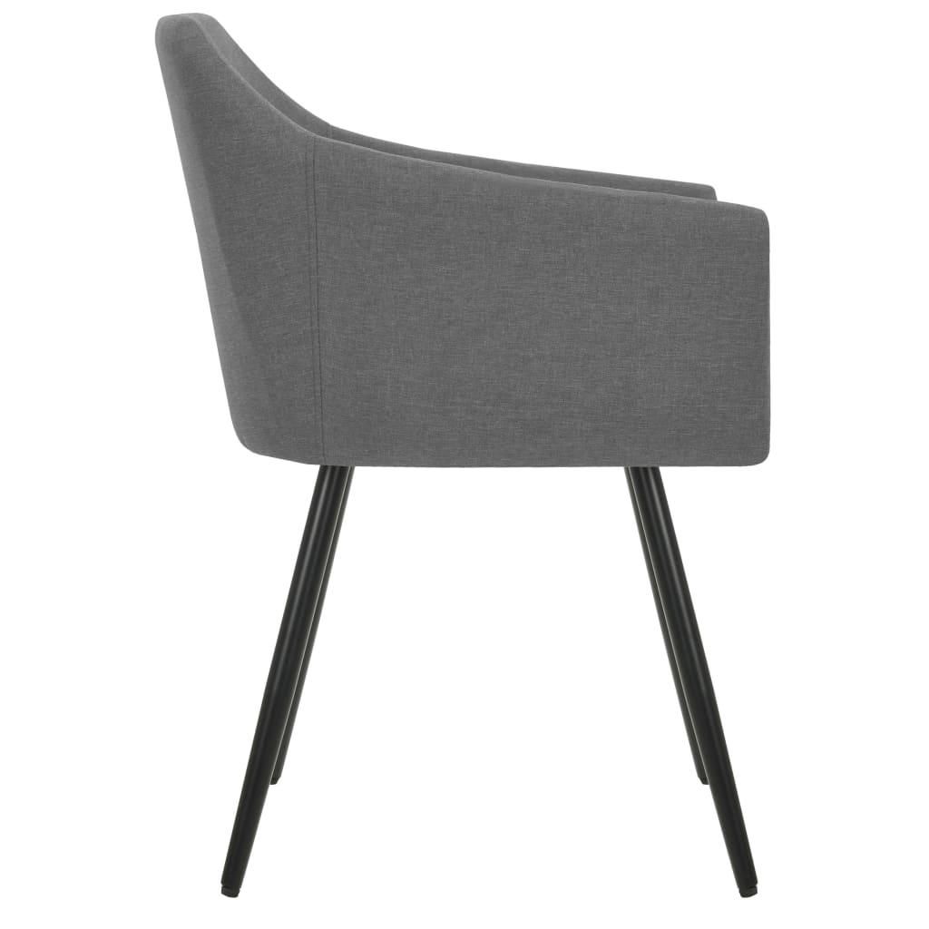 Dining Chairs 2 pcs Light Grey Fabric