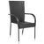 Stackable Outdoor Chairs 6 pcs Poly Rattan Black
