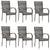 Stackable Outdoor Chairs 6 pcs Grey Poly Rattan