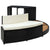 Spa Surround Black Poly Rattan and Acacia Wood