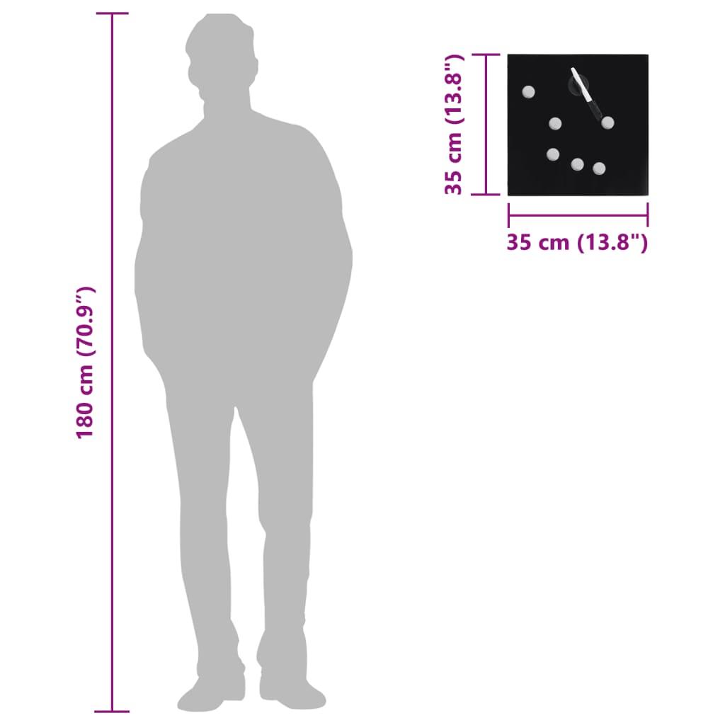 Key Box with Magnetic Board Black 35x35x4 cm