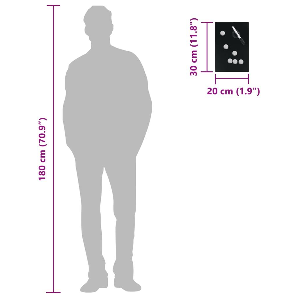 Key Box with Magnetic Board Black 30x20x4 cm