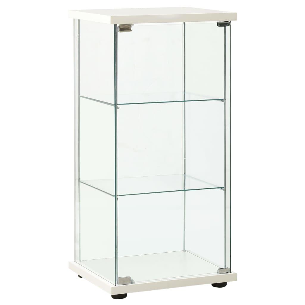 Storage Cabinet Tempered Glass White