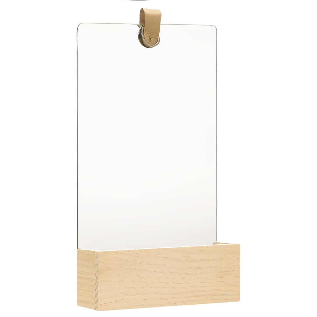 Wall Mirror Solid Pinewood 23x39.5 cm