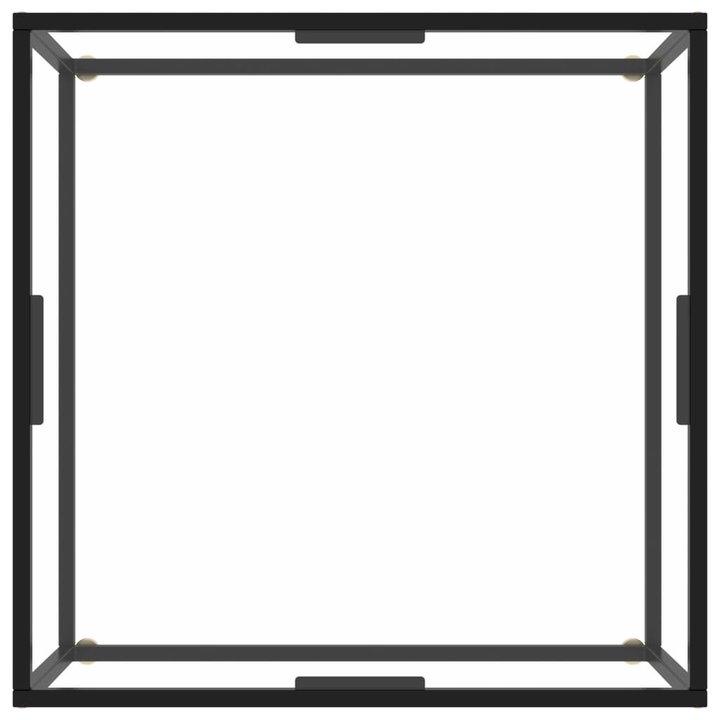 Coffee Table Black with Tempered Glass 80x80x35 cm