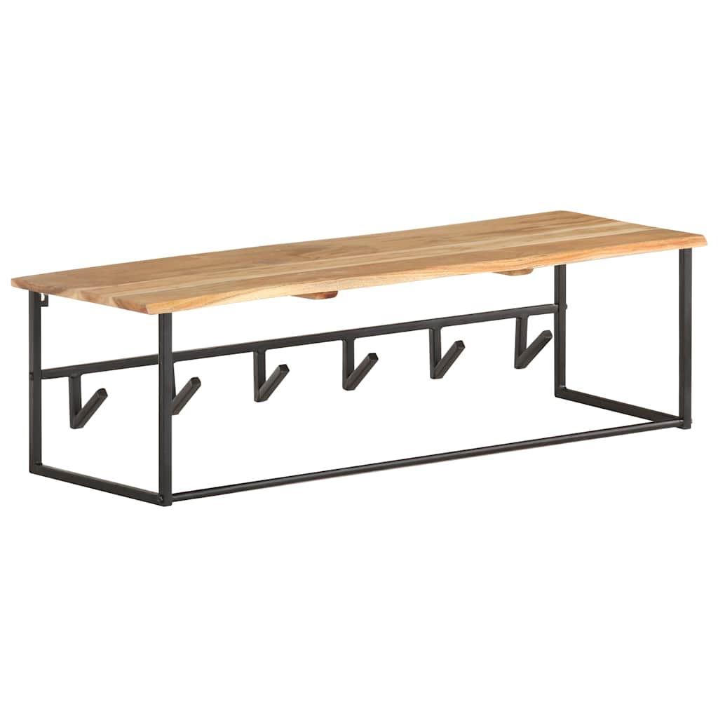 Peg with Live Edge 100x34x38 cm Solid Acacia Wood