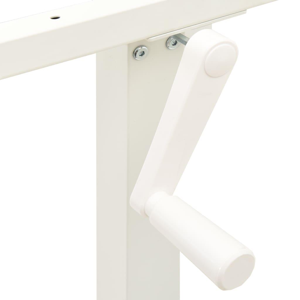 Manual Height Adjustable Standing Desk Frame Hand Crank White
