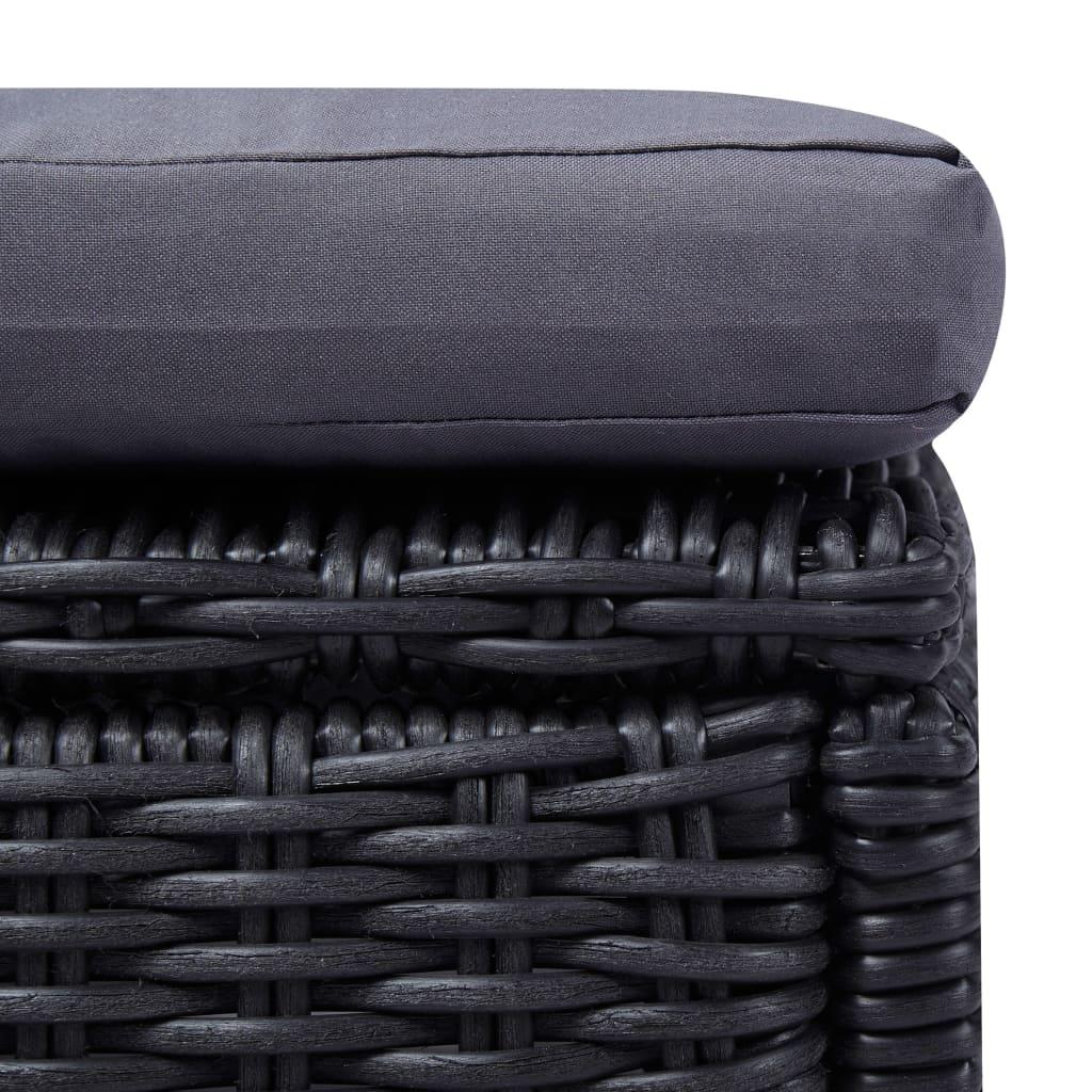 Sunlounger Poly Rattan Black and Dark Grey