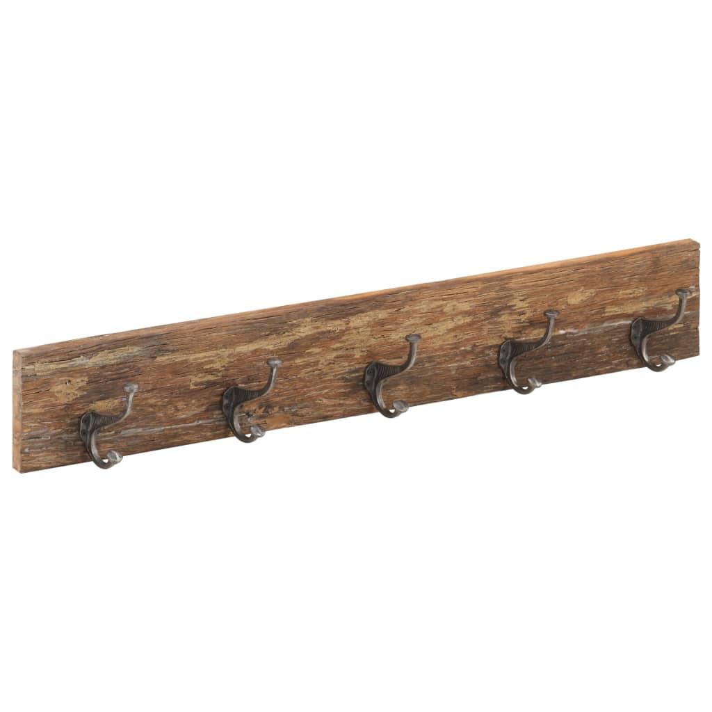 Hall Hanger with 5 Hooks 100x2.5x15 cm Solid Reclaimed Wood