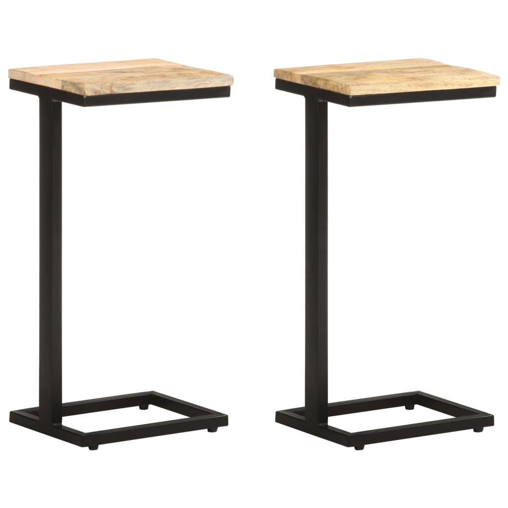 Side Tables 2 pcs 31.5x24.5x64.5 cm Rough Mango Wood