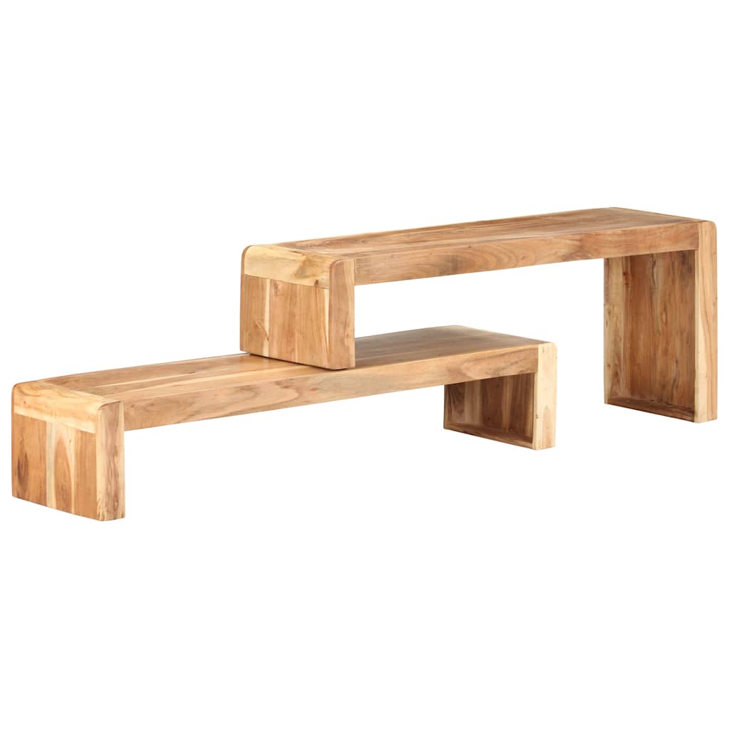 2 Piece TV Cabinet Solid Acacia Wood