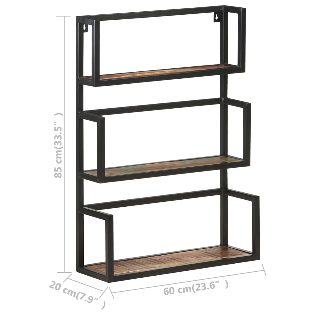 Wall Shelf 60x20x85 cm Solid Reclaimed Wood