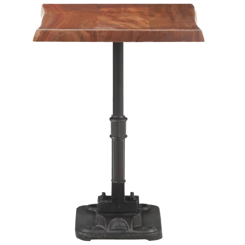 Side Table Brown 45x35x49 cm Solid Acacia Wood & Cast Iron