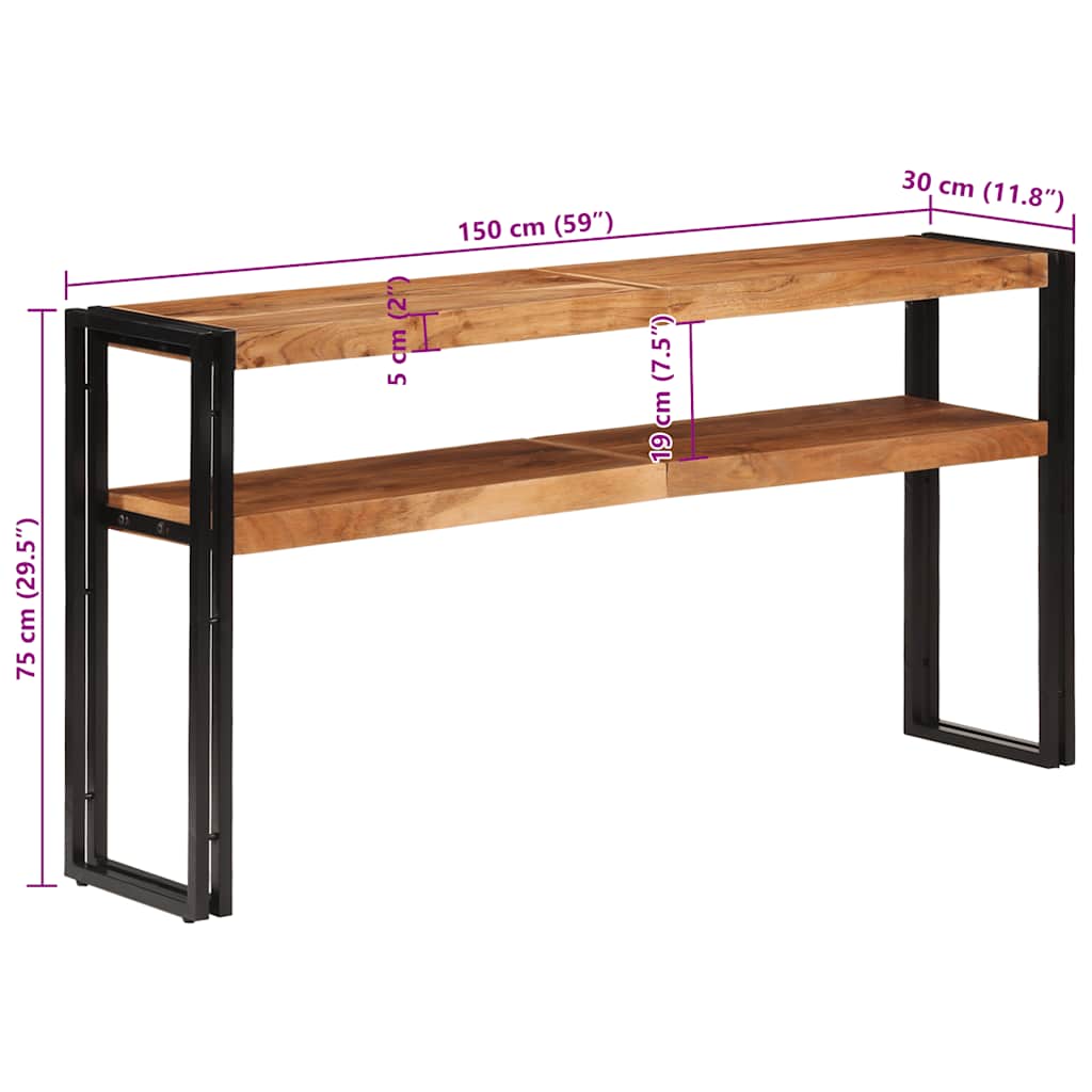 Console Table 150x30x75 cm Solid Acacia Wood