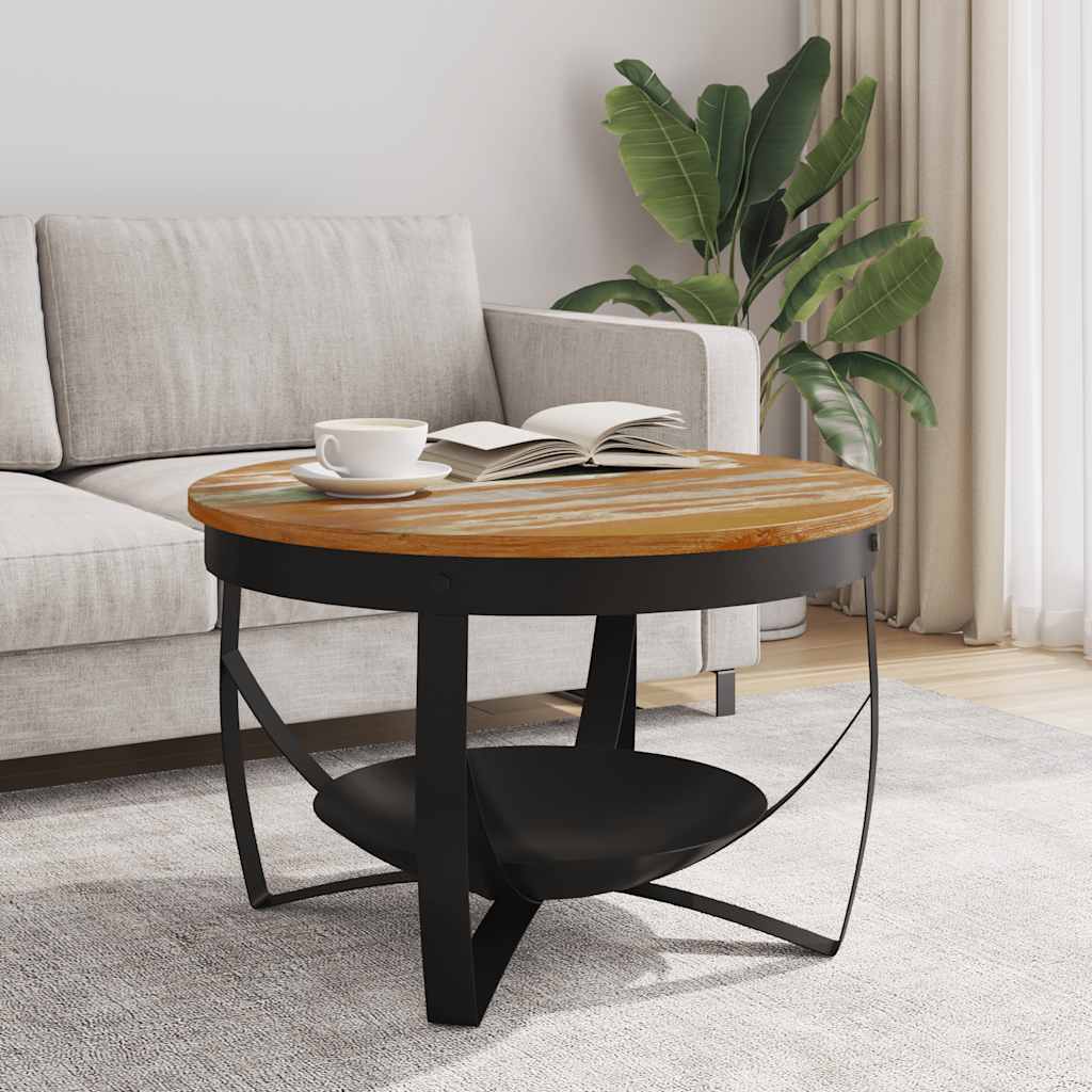 Coffee Table Ø68x43 cm Solid Reclaimed Wood