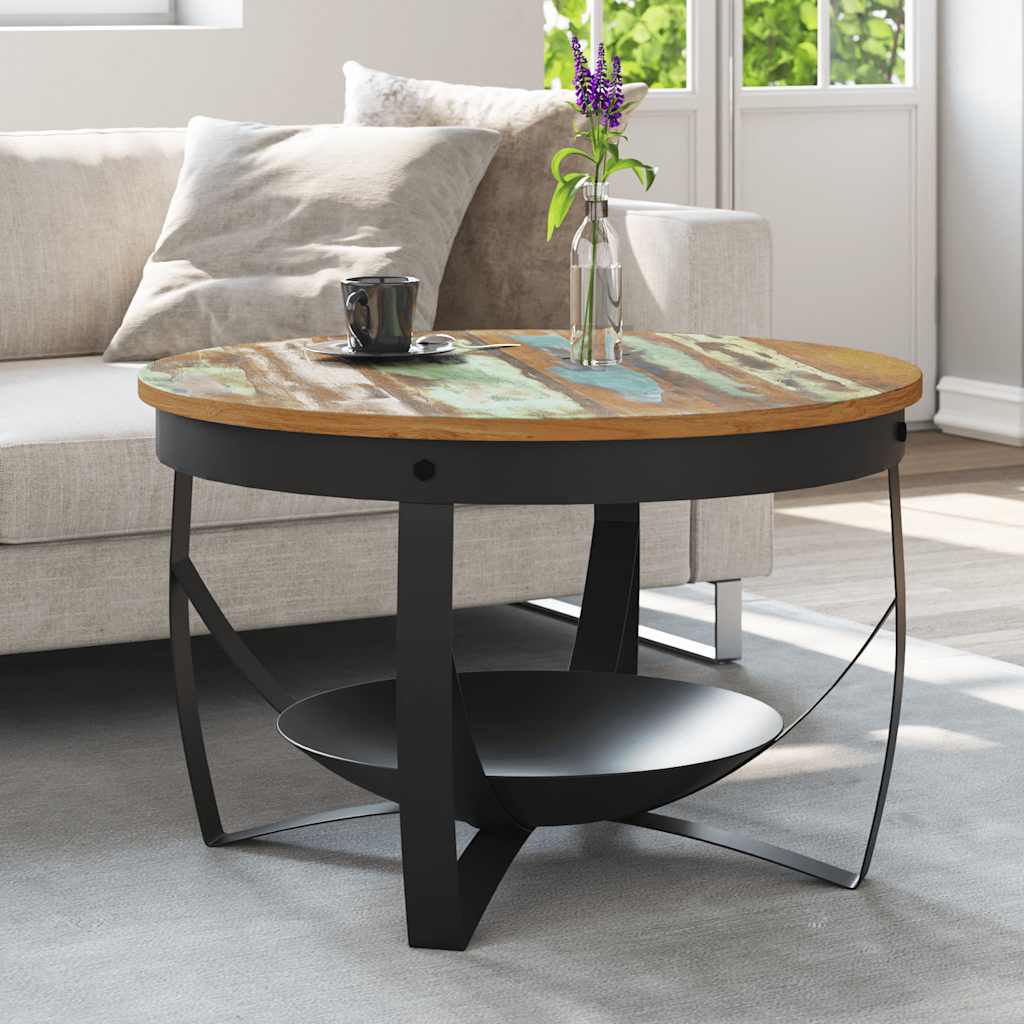 Coffee Table Ø68x43 cm Solid Reclaimed Wood