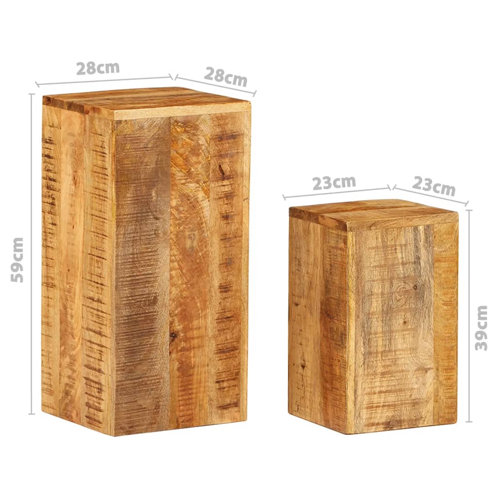 Plant Stands 2 pcs Solid Mango Wood