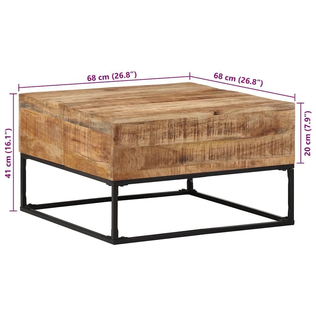 Coffee Table 68x68x41 cm Rough Mango Wood
