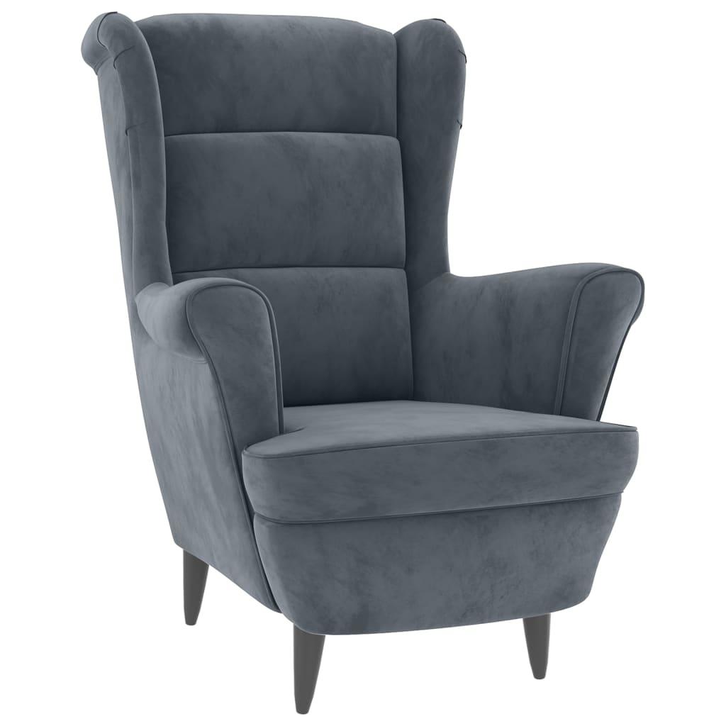 Armchair Dark Grey Velvet