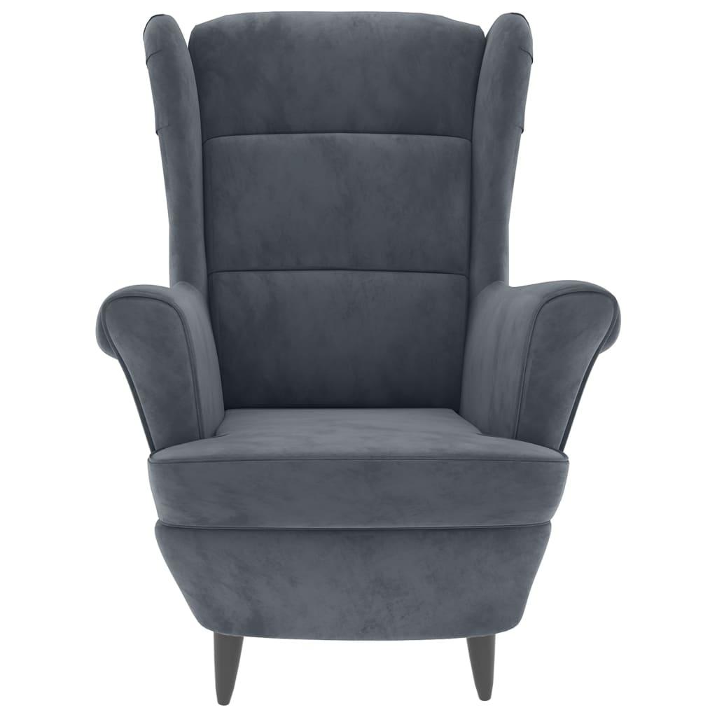 Armchair Dark Grey Velvet