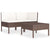 3 Piece Garden Lounge Set with Cushions Poly Rattan Brown