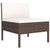 3 Piece Garden Lounge Set with Cushions Poly Rattan Brown