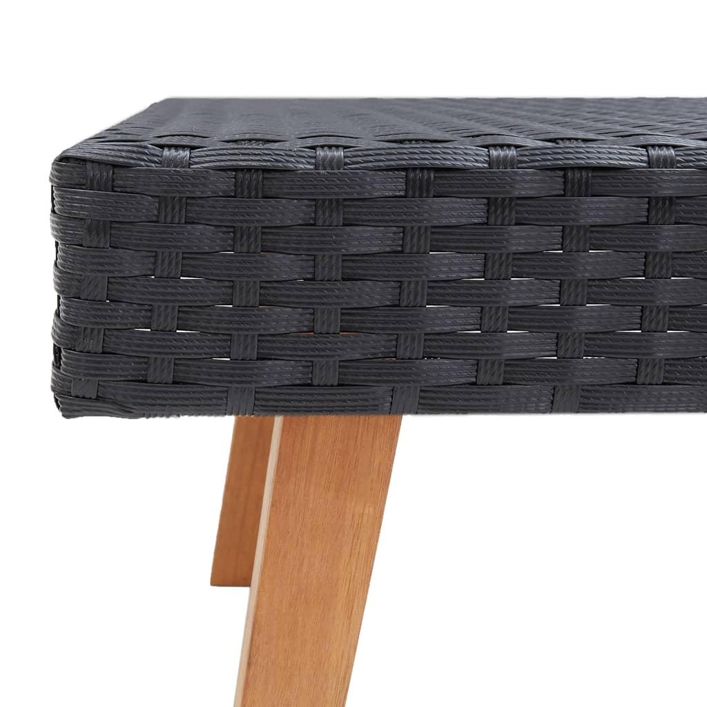 3 Piece Garden Lounge Set with Cushions Poly Rattan Black