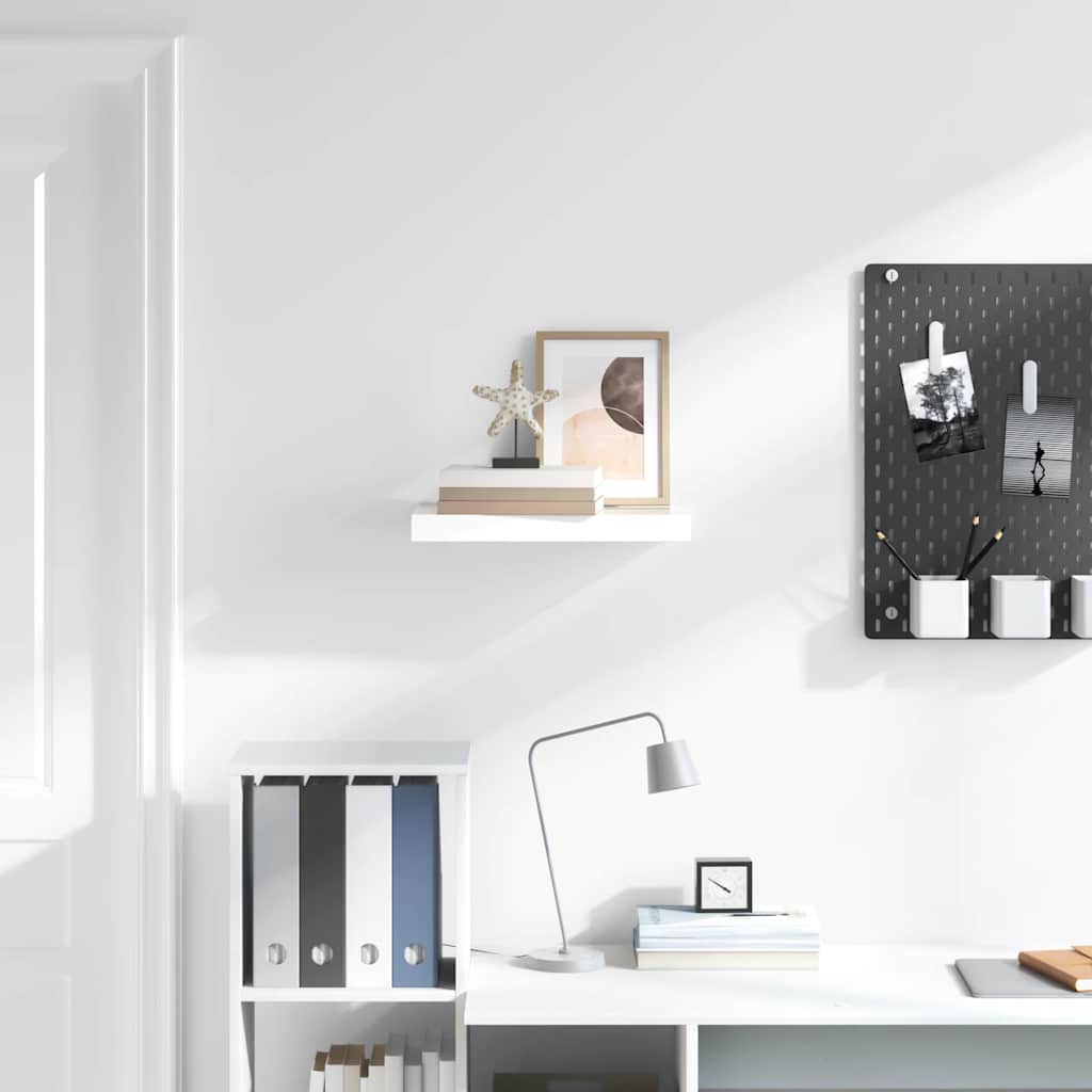 Floating Wall Shelf High Gloss White 50x23x3.8 cm MDF