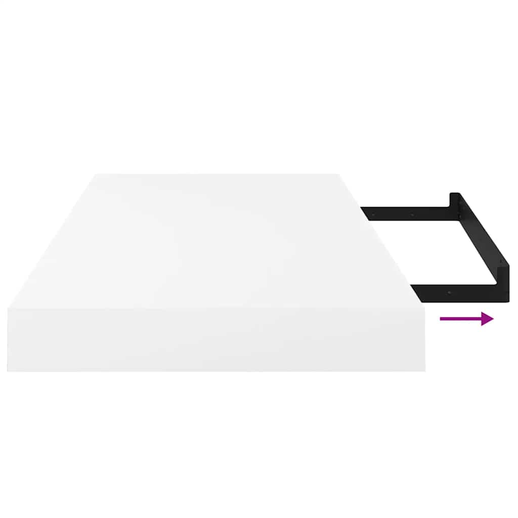 Floating Wall Shelf High Gloss White 50x23x3.8 cm MDF