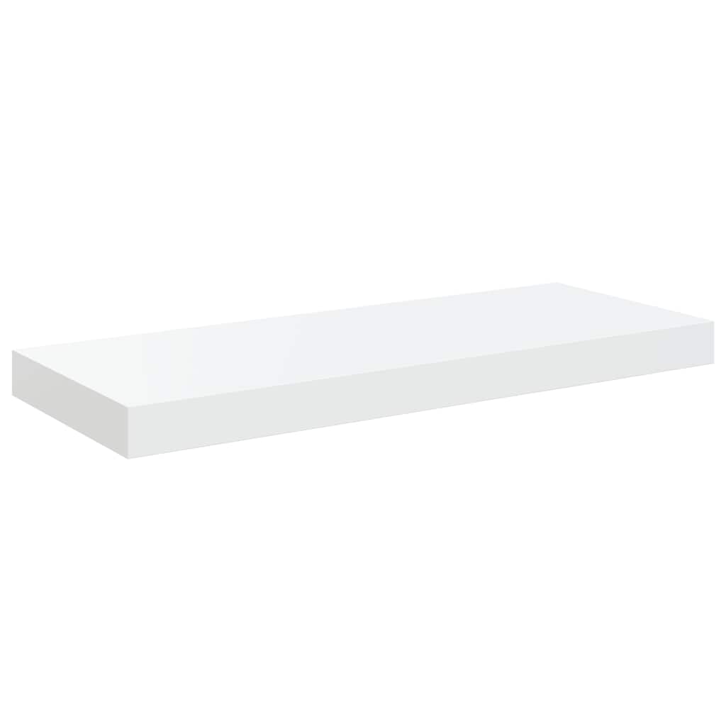Floating Wall Shelves 2 pcs High Gloss White 60x23.5x3.8 cm MDF