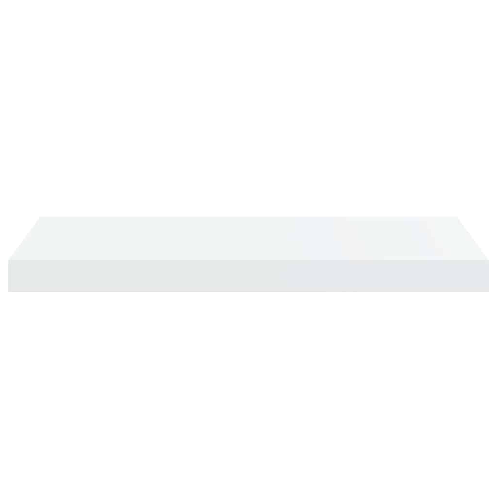 Floating Wall Shelves 2 pcs High Gloss White 60x23.5x3.8 cm MDF