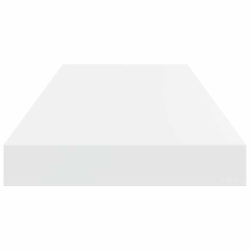 Floating Wall Shelves 2 pcs High Gloss White 60x23.5x3.8 cm MDF
