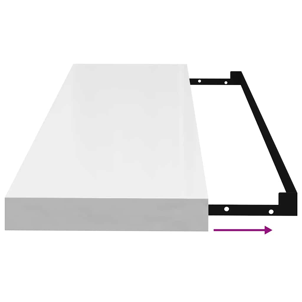 Floating Wall Shelf High Gloss White 80x23.5x3.8 cm MDF