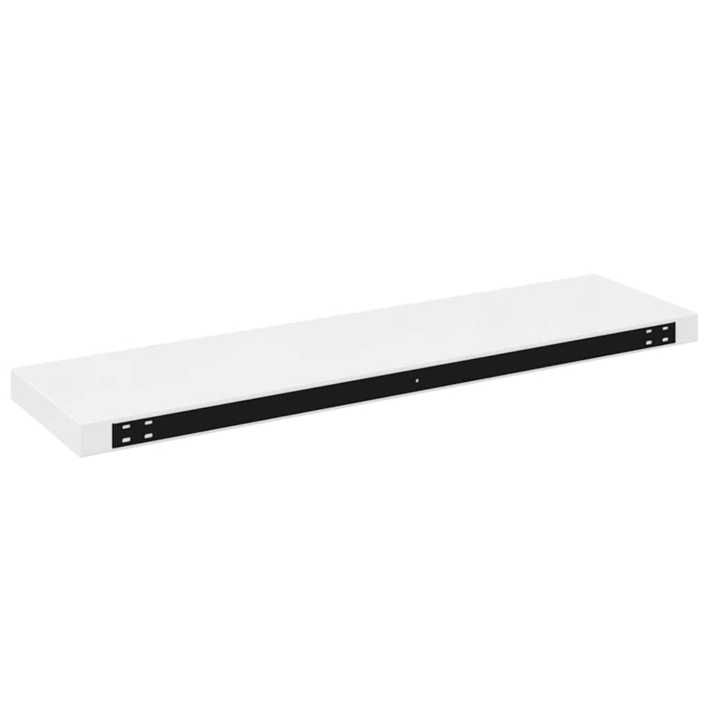 Floating Wall Shelf High Gloss White 90x23.5x3.8 cm MDF