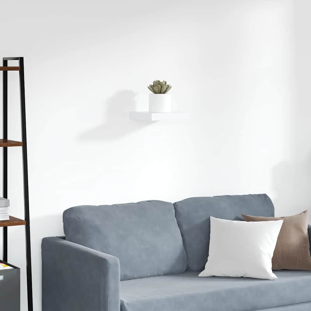 Floating Wall Shelf White 23x23.5x3.8 cm MDF