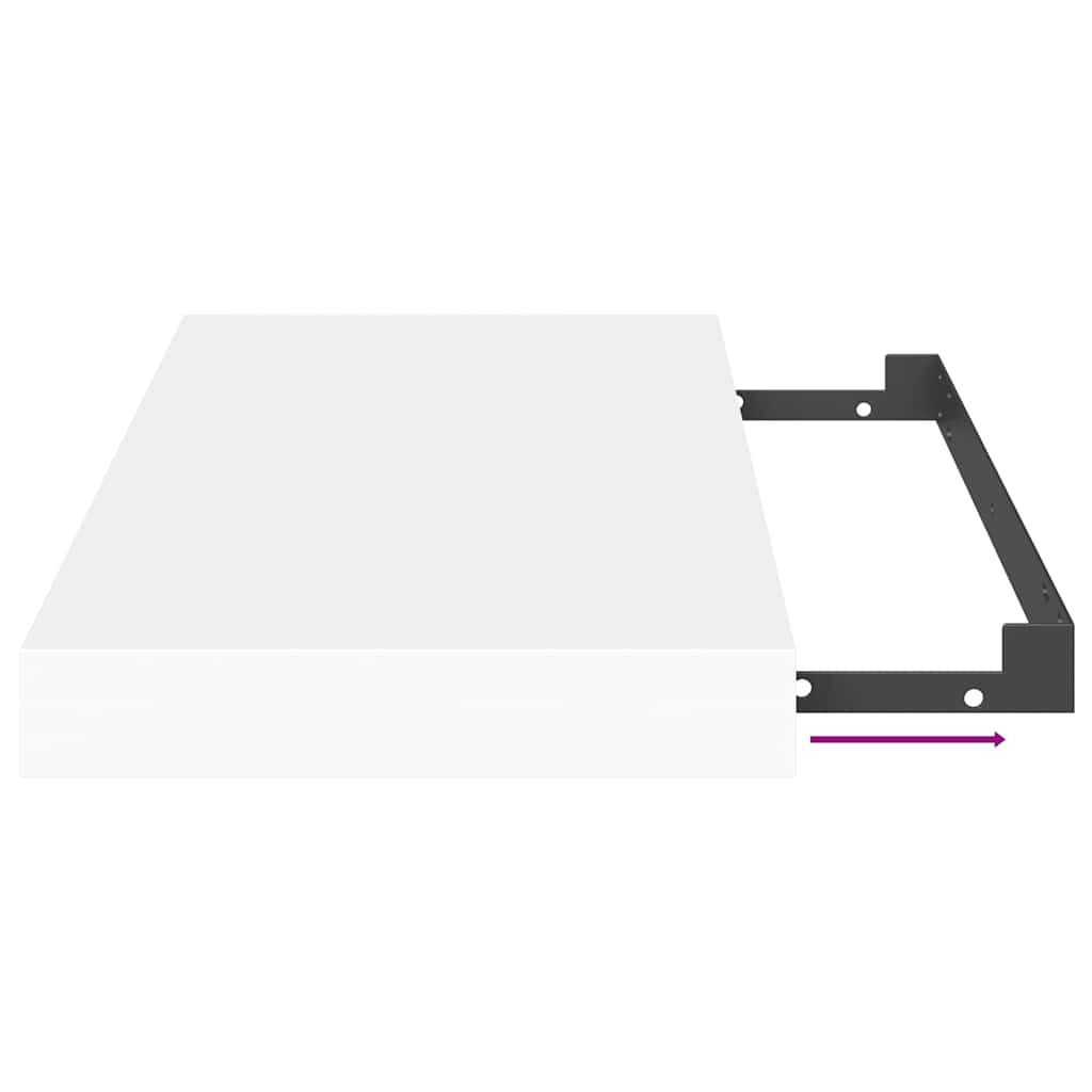 Floating Wall Shelf White 40x23x3.8 cm MDF
