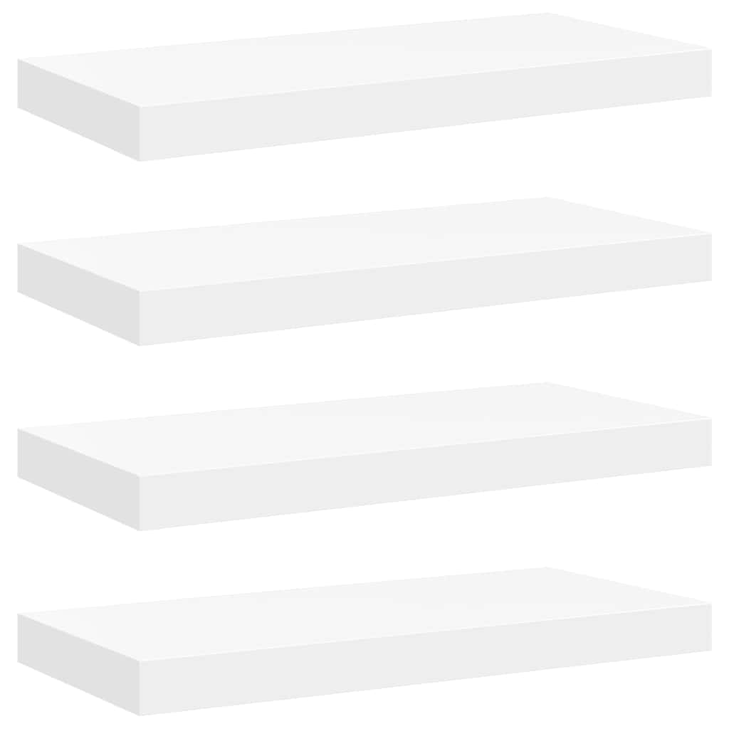 Floating Wall Shelves 4 pcs White 50x23x3.8 cm MDF