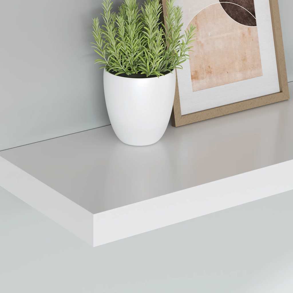 Floating Wall Shelf White 80x23.5x3.8 cm MDF