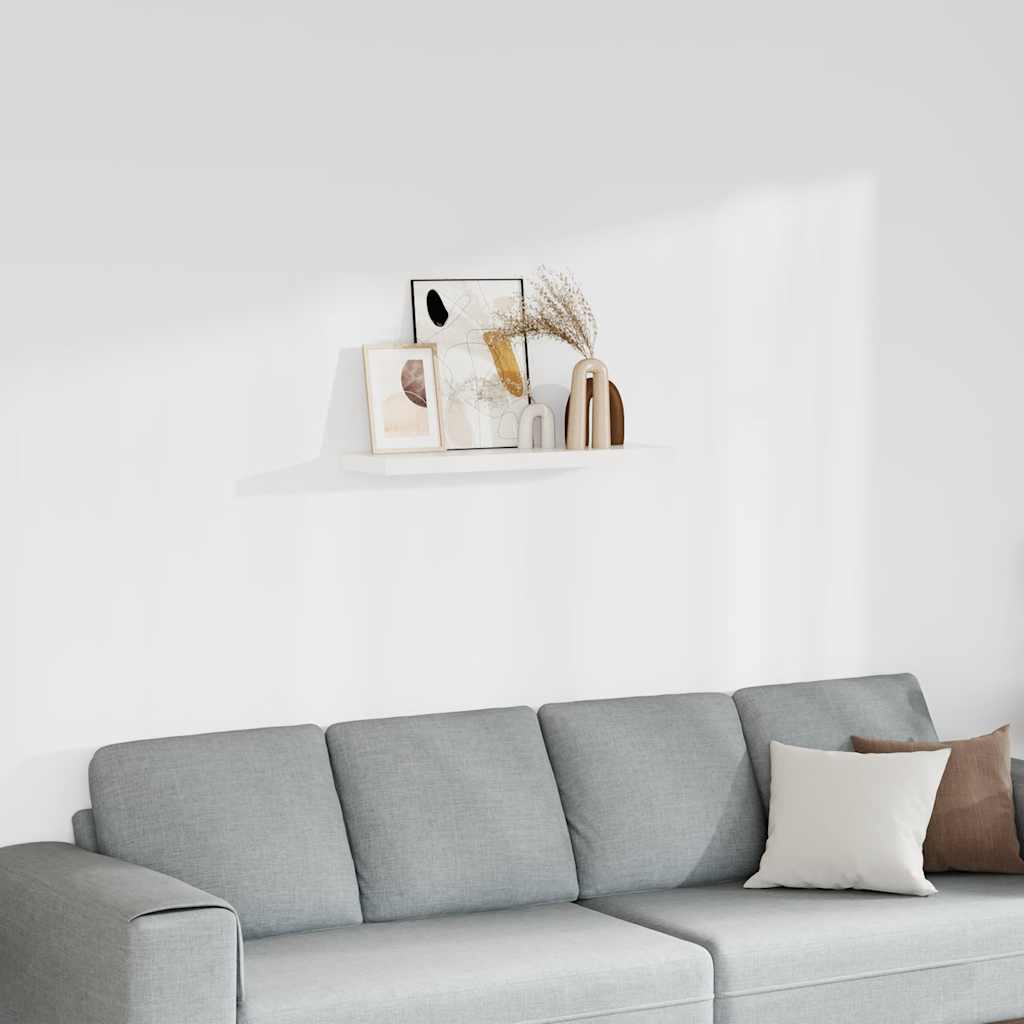 Floating Wall Shelf White 80x23.5x3.8 cm MDF