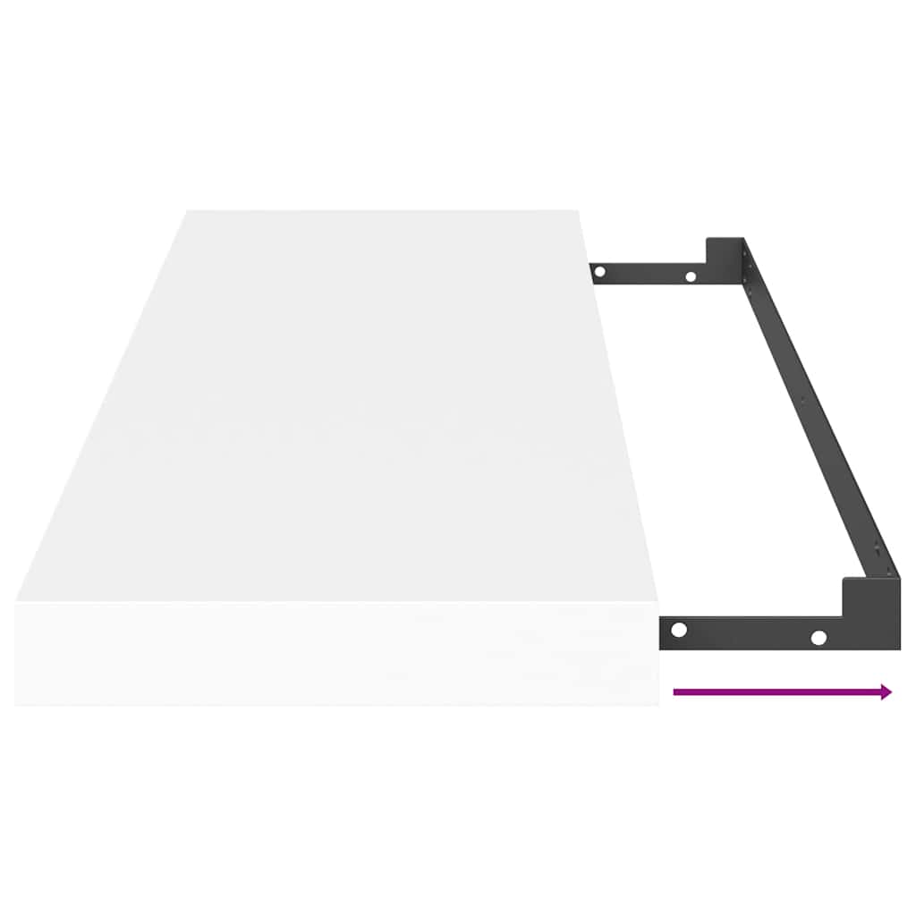 Floating Wall Shelves 2 pcs White 80x23.5x3.8 cm MDF