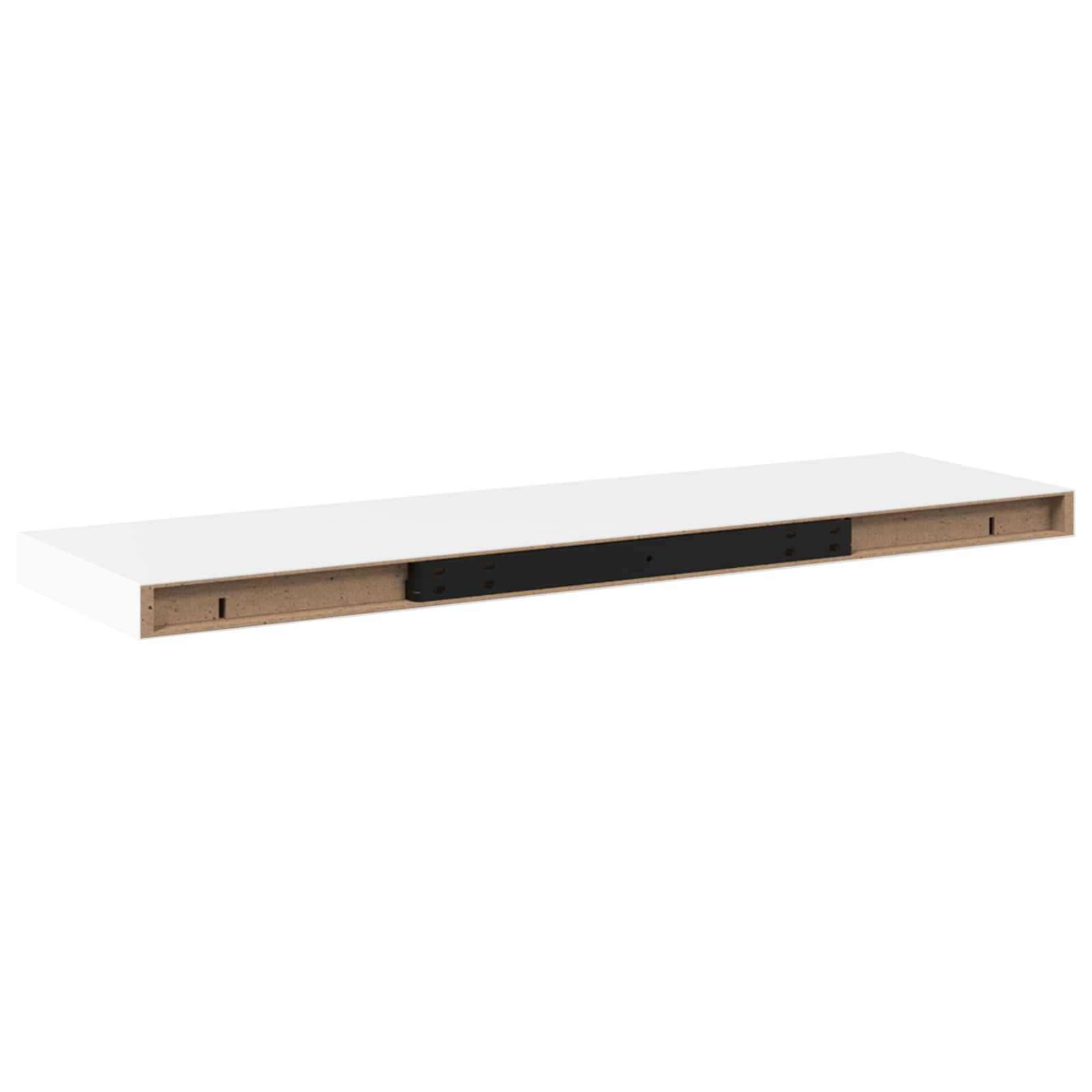 Floating Wall Shelves 2 pcs White 80x23.5x3.8 cm MDF