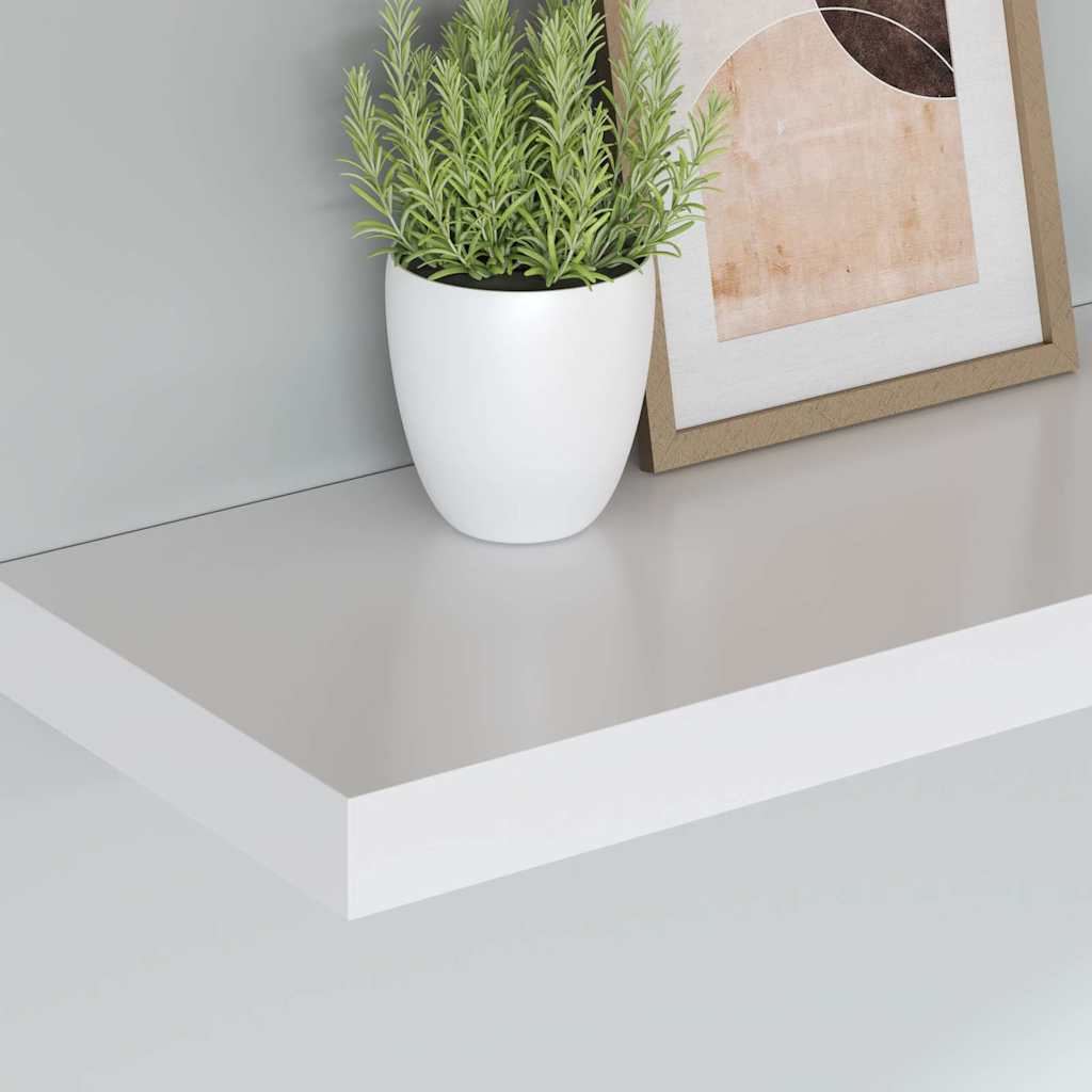 Floating Wall Shelf White 90x23.5x3.8 cm MDF