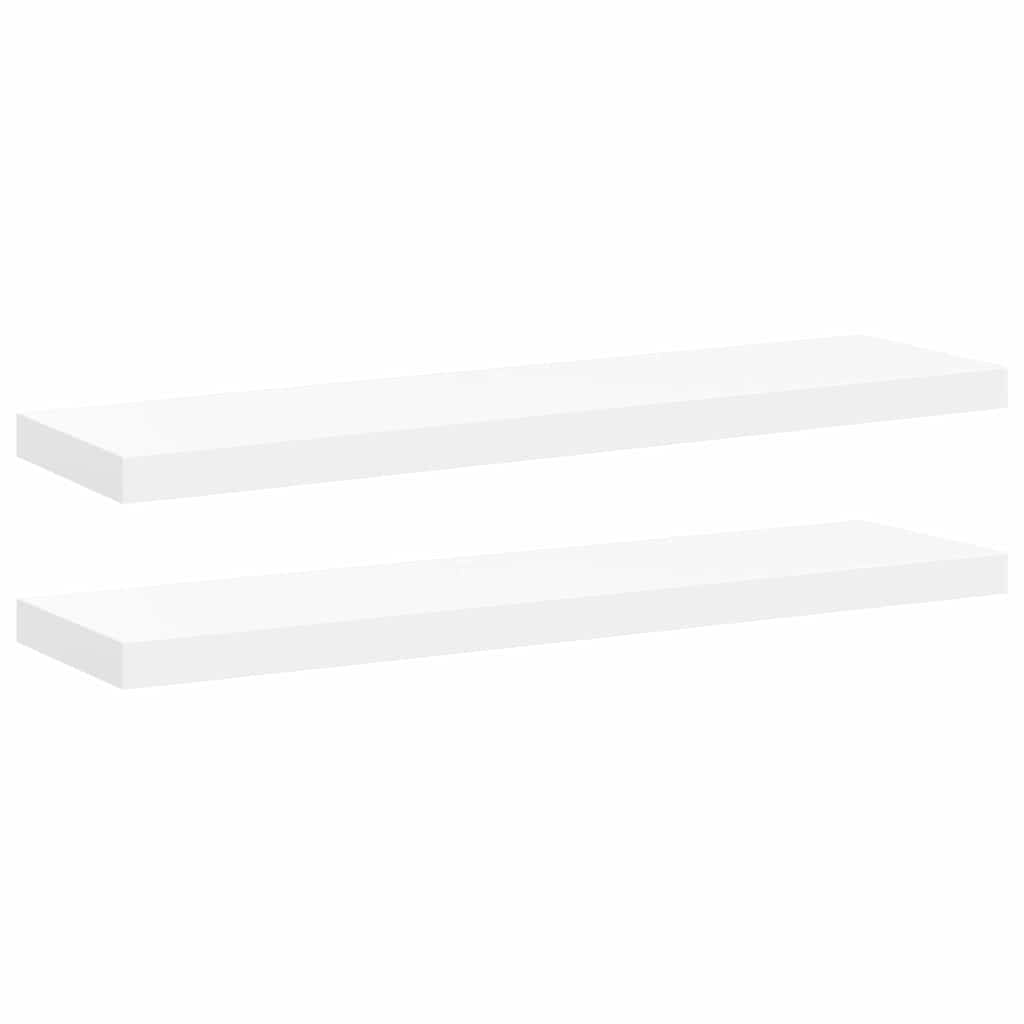 Floating Wall Shelves 2 pcs White 90x23.5x3.8 cm MDF