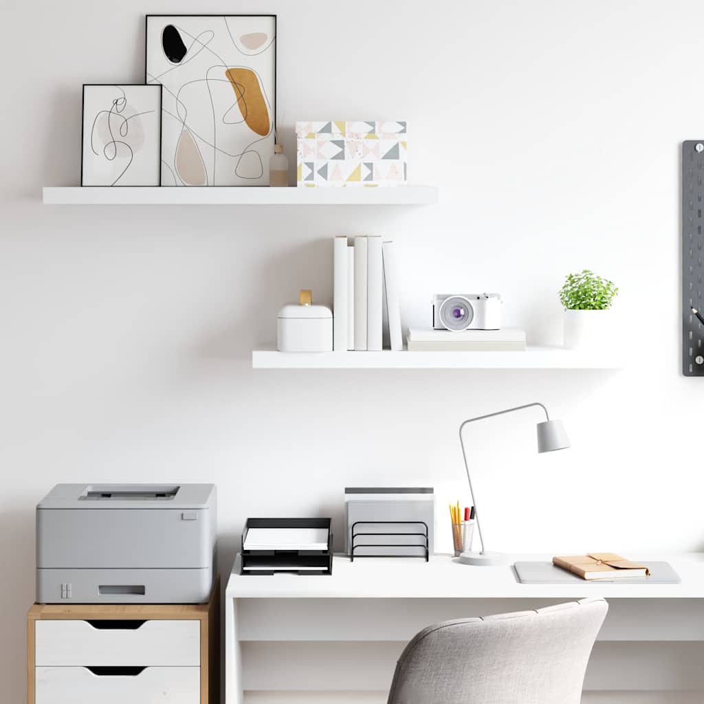 Floating Wall Shelves 2 pcs White 90x23.5x3.8 cm MDF