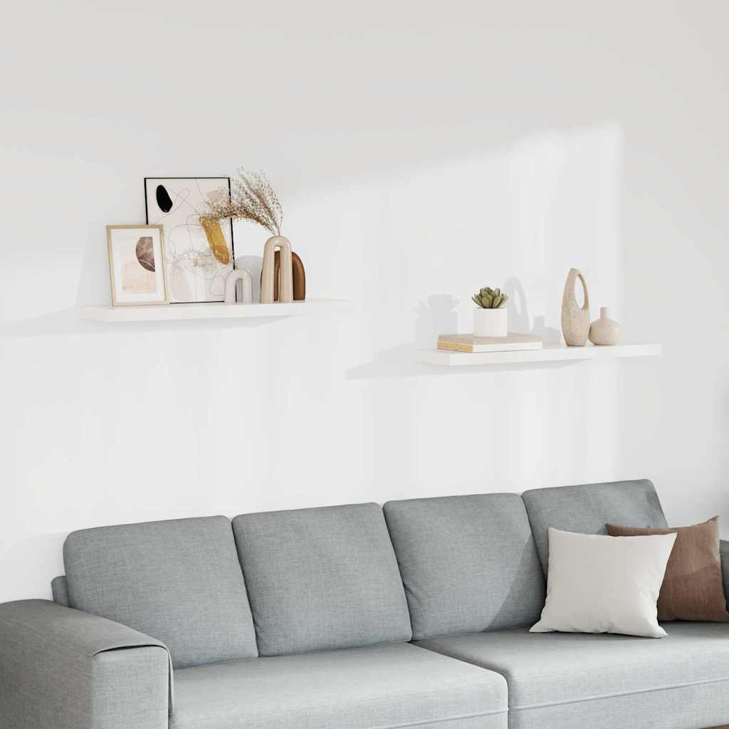 Floating Wall Shelves 2 pcs White 90x23.5x3.8 cm MDF