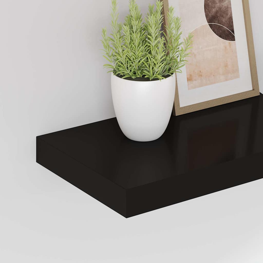 Floating Wall Shelf Black 40x23x3,8 cm MDF