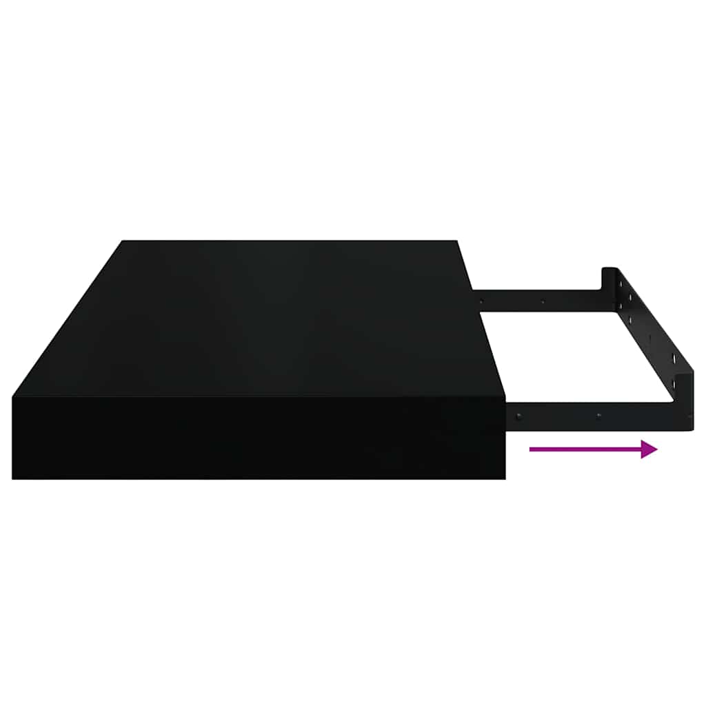 Floating Wall Shelf Black 40x23x3,8 cm MDF