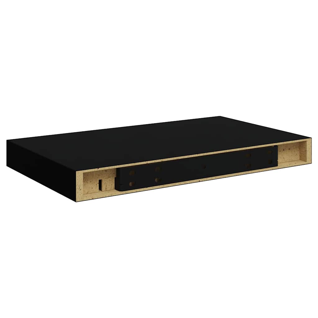 Floating Wall Shelves 2 pcs Black 40x23x3,8 cm MDF