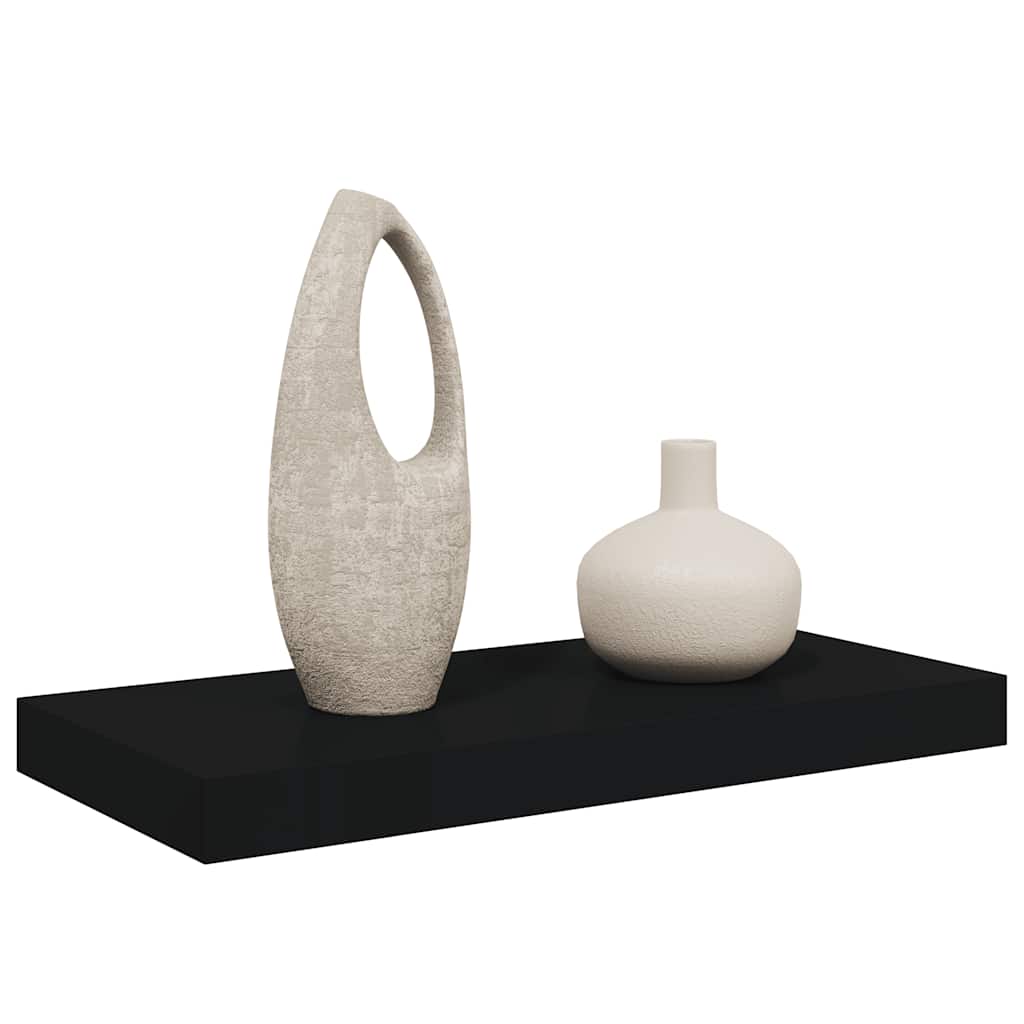 Floating Wall Shelf Black 50x23x3.8 cm MDF