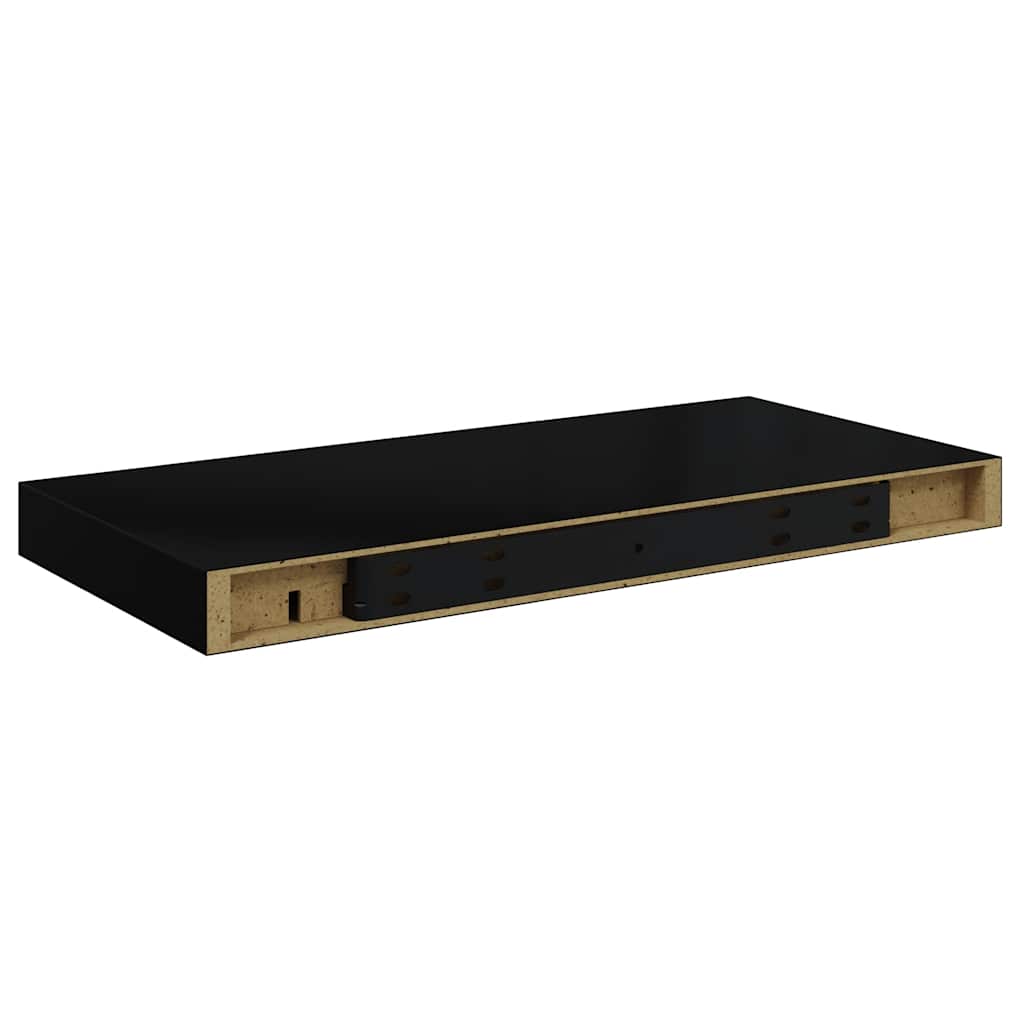 Floating Wall Shelves 2 pcs Black 50x23x3.8 cm MDF